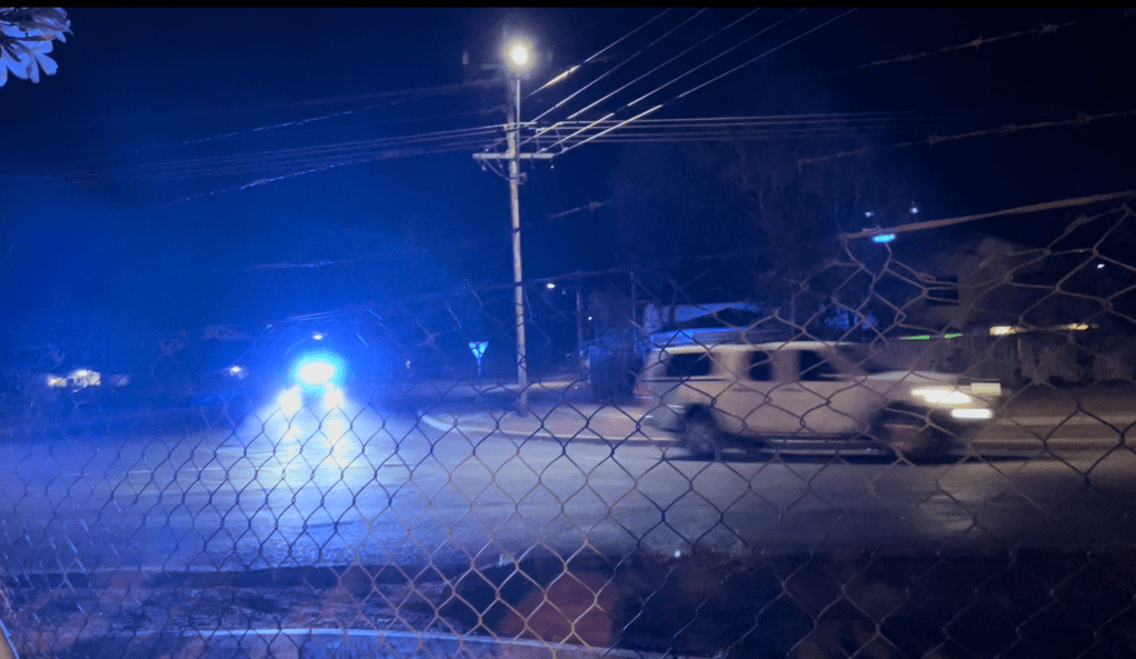 Police pursue the kids in a Navara stolen from Russian Jacks.